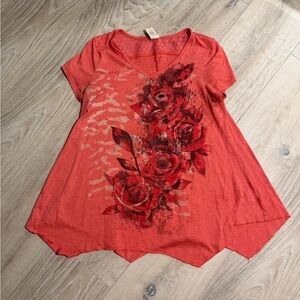 Faded Glory Coral y2k Top